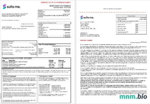 Zjednoczone Królestwo Suits Me Bank wyciąg z kredytu hipotecznego w formatach Word i PDF, 3 strony 1-2